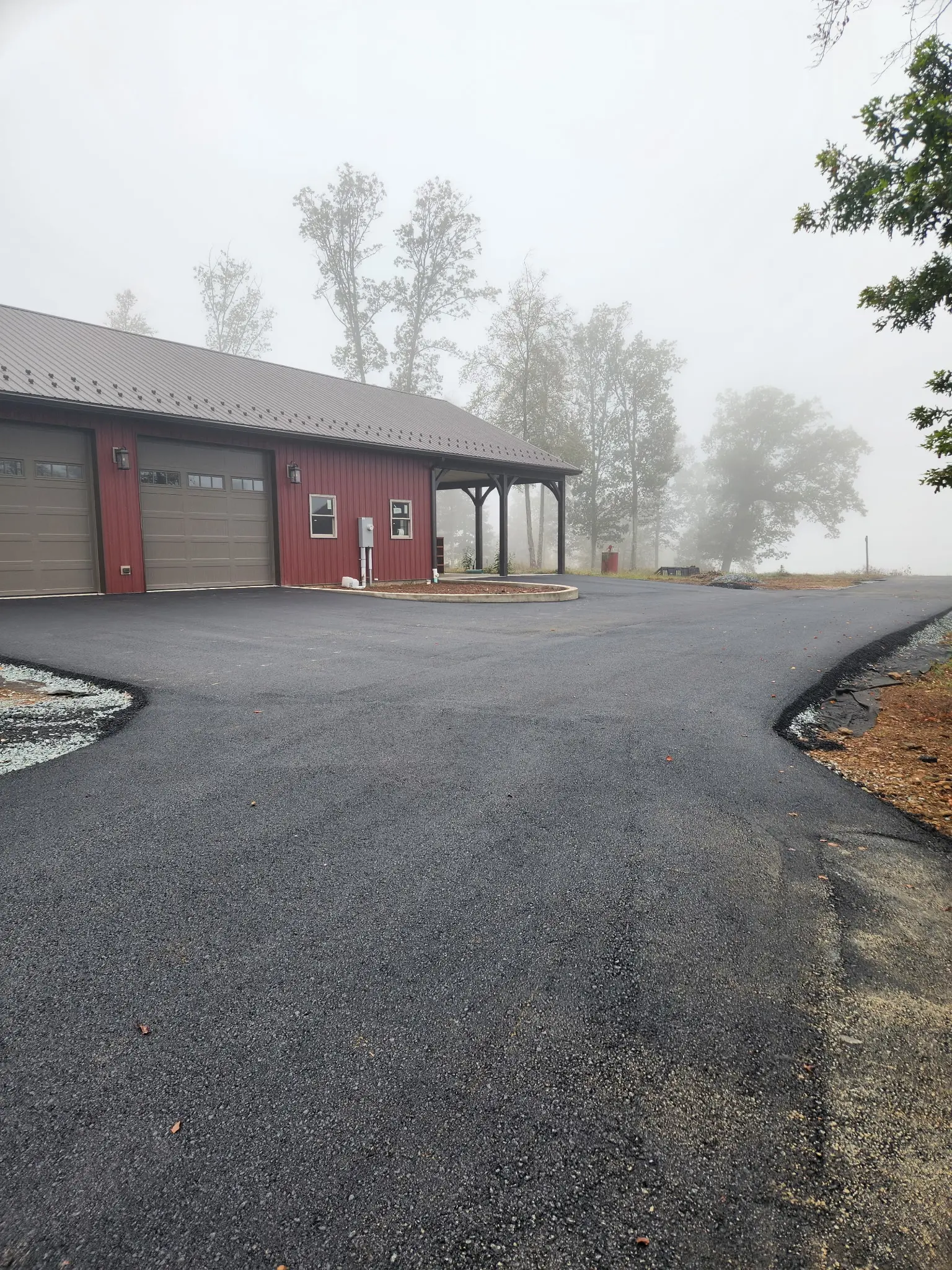 Fresh asphalt paving by VP Construction