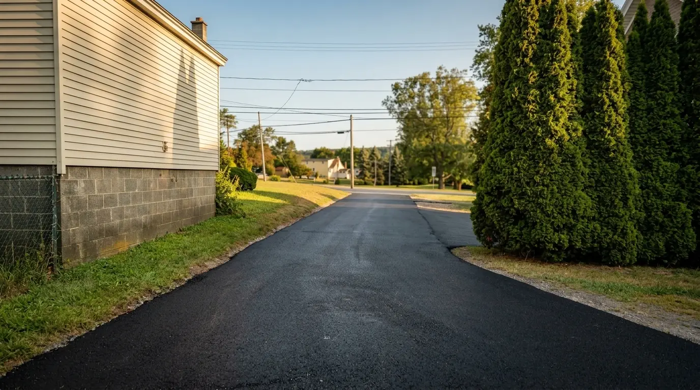 Residential asphalt driveway sealcoating by VP Construction